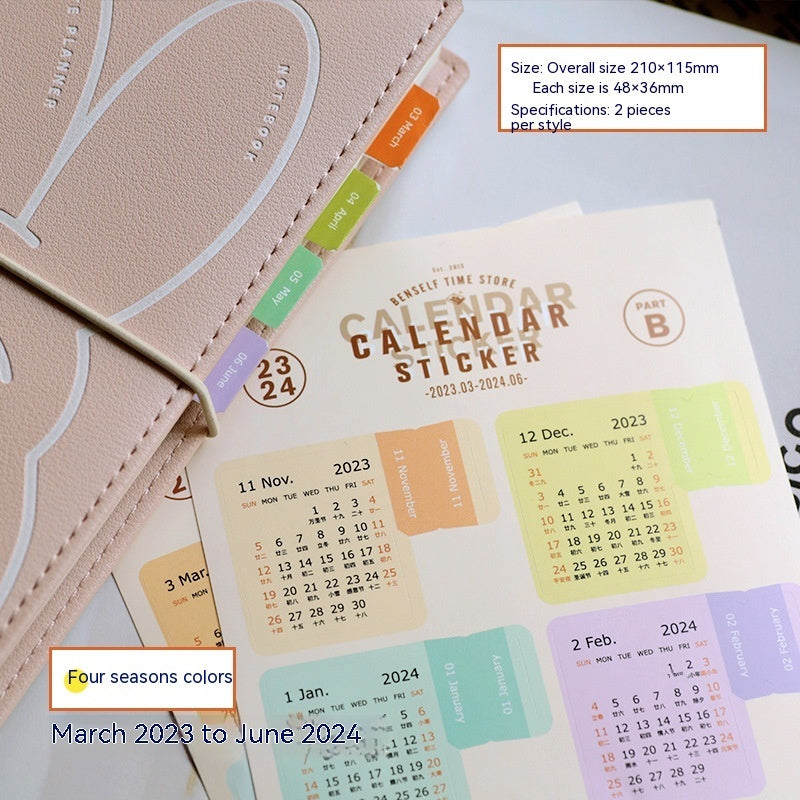 Calendar Index Stickers Retro Calendar Decorative Bookmark