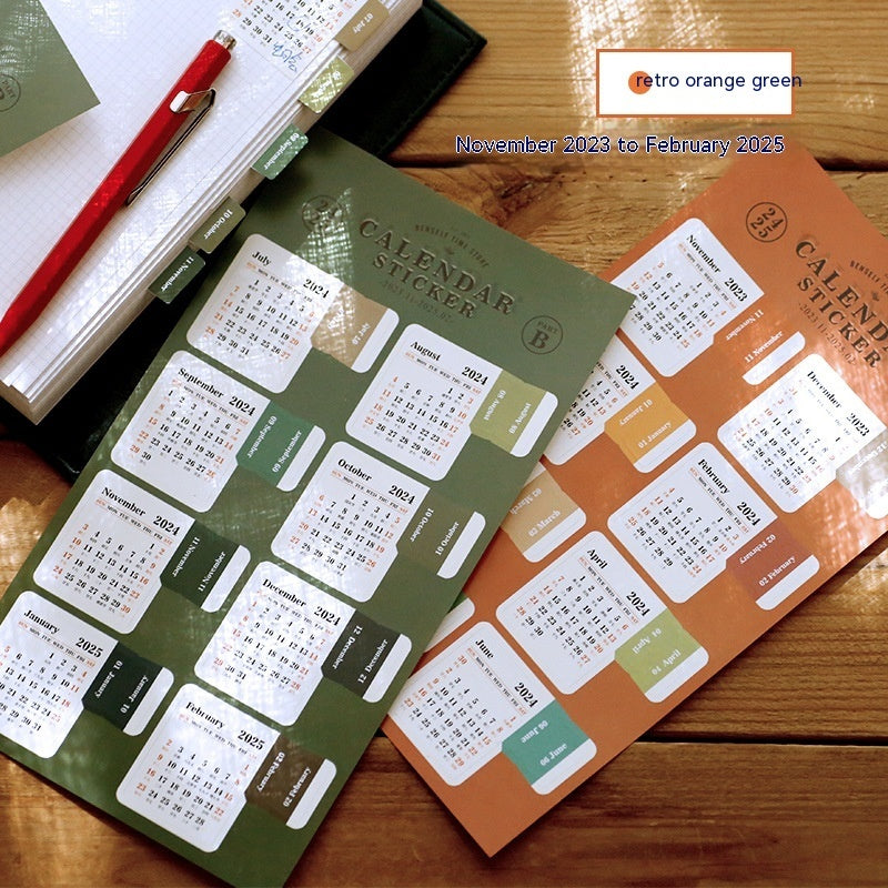 Calendar Index Stickers Retro Calendar Decorative Bookmark